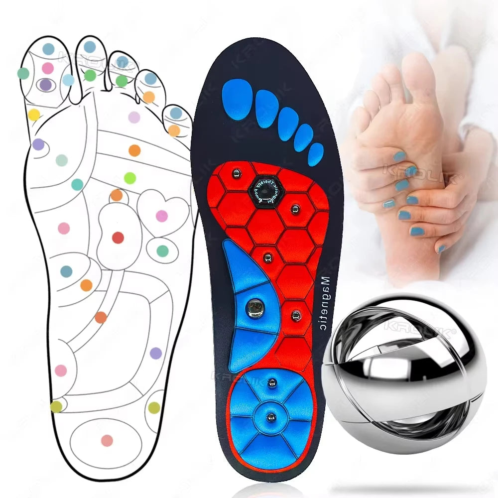 Semelles de massage d'acupression pour soulager les douleurs aux pieds avec soutien de la voûte plantaire