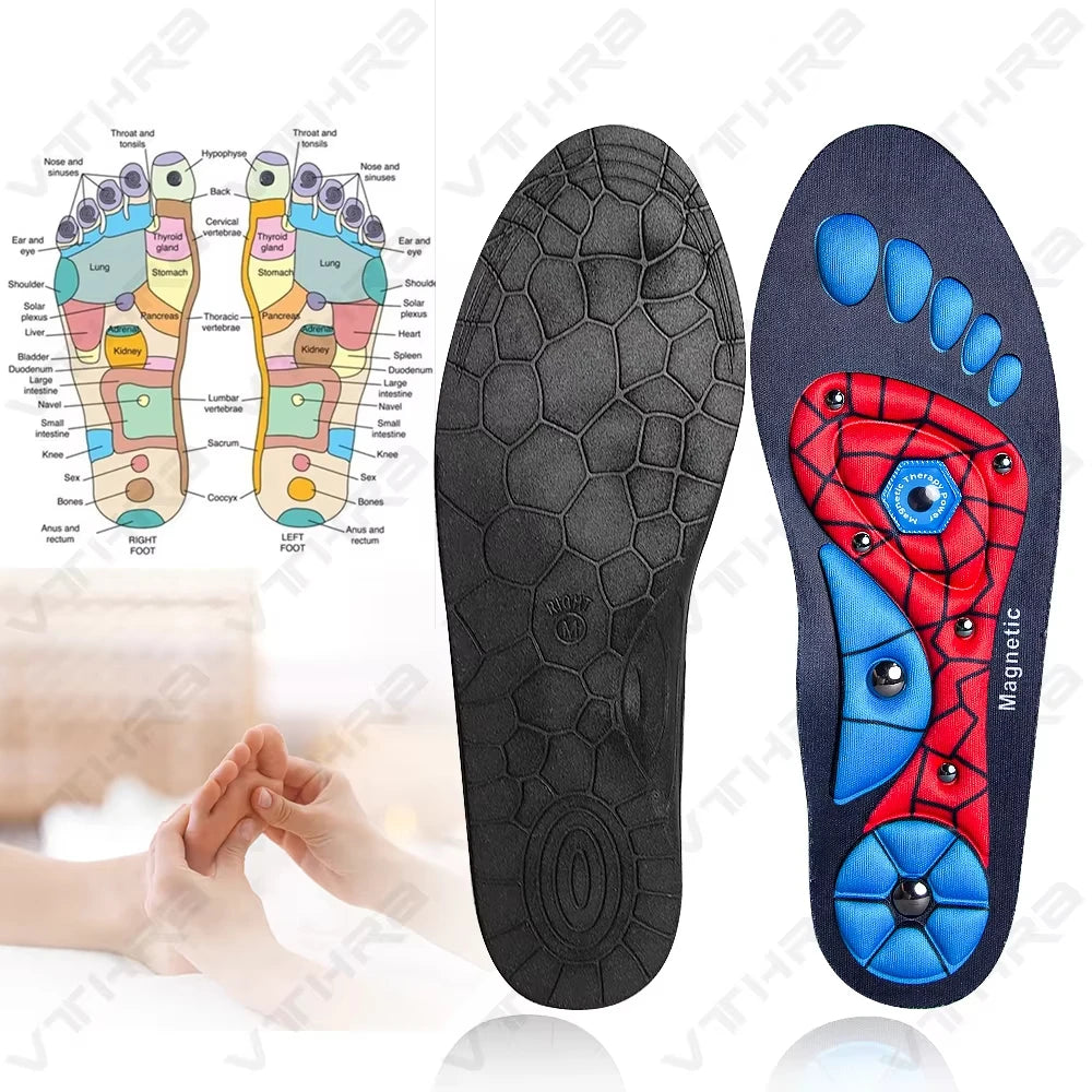 Semelles de massage d'acupression pour soulager les douleurs aux pieds avec soutien de la voûte plantaire