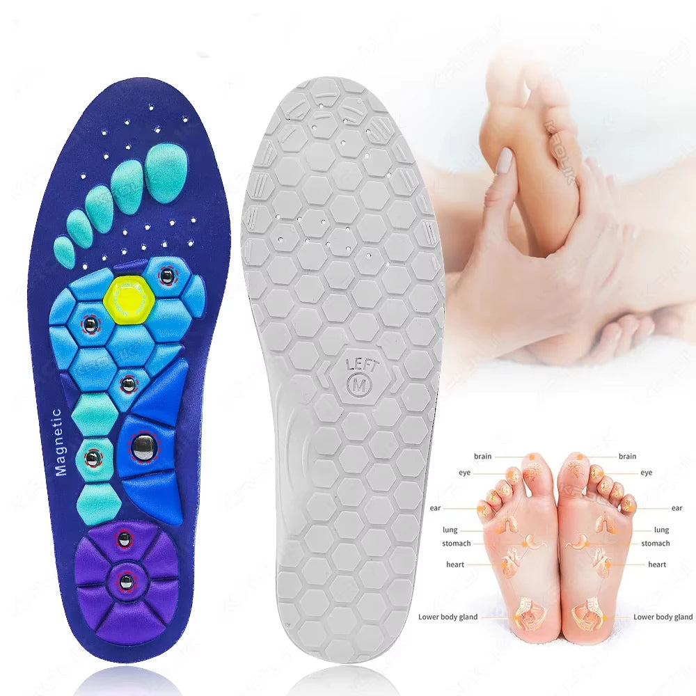 Semelles de massage d'acupression pour soulager les douleurs aux pieds avec soutien de la voûte plantaire