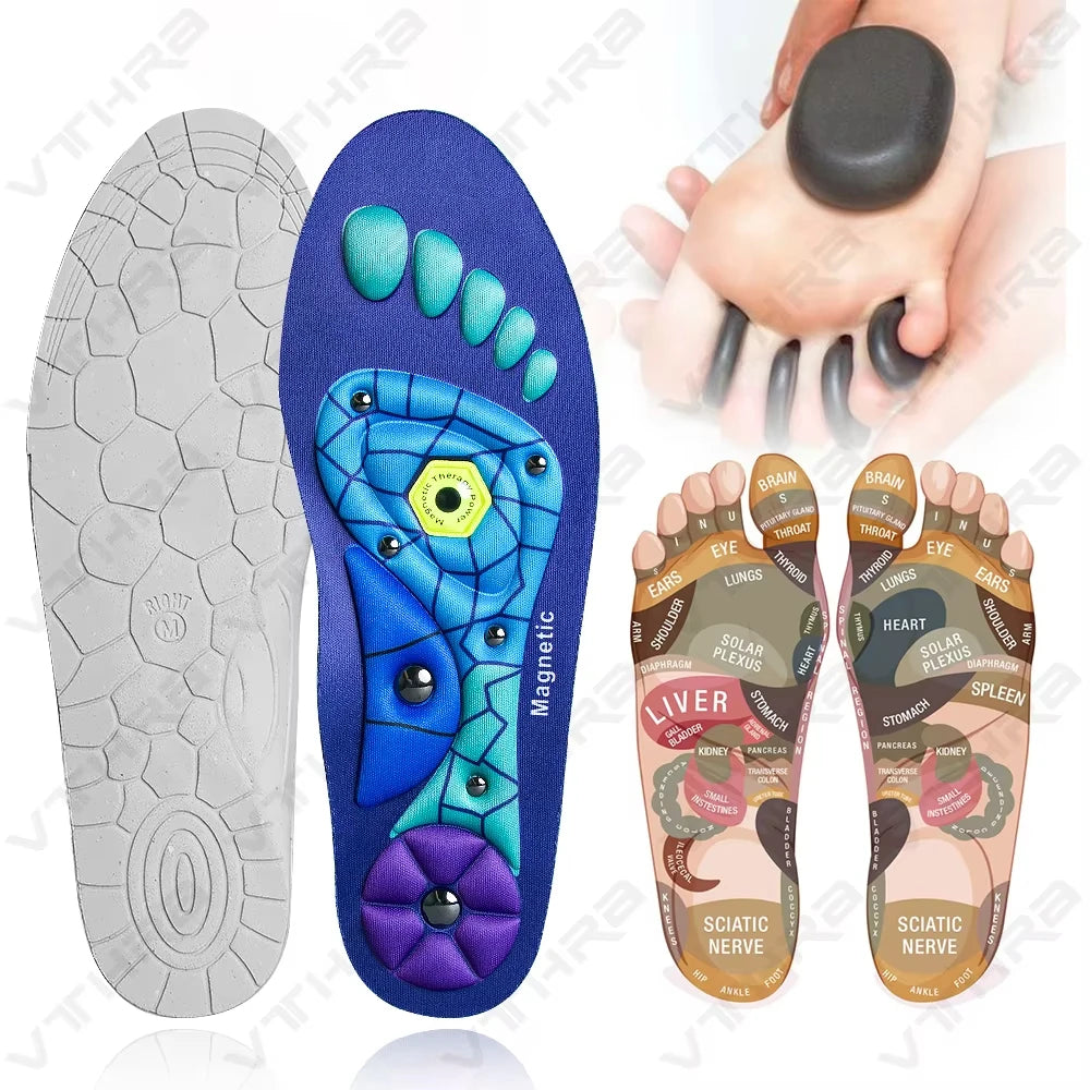 Semelles de massage d'acupression pour soulager les douleurs aux pieds avec soutien de la voûte plantaire