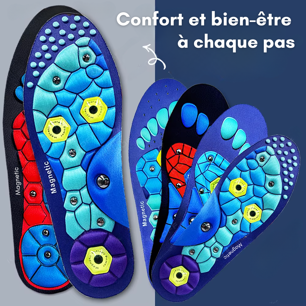Semelles de massage d'acupression pour soulager les douleurs aux pieds avec soutien de la voûte plantaire